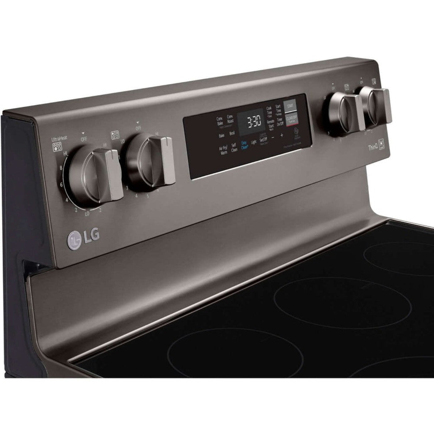 LG 30 in. 6.3-Cu. Ft. Electric Smart Range with EasyClean and AirFry Black Stainless Steel (LREL6323D)