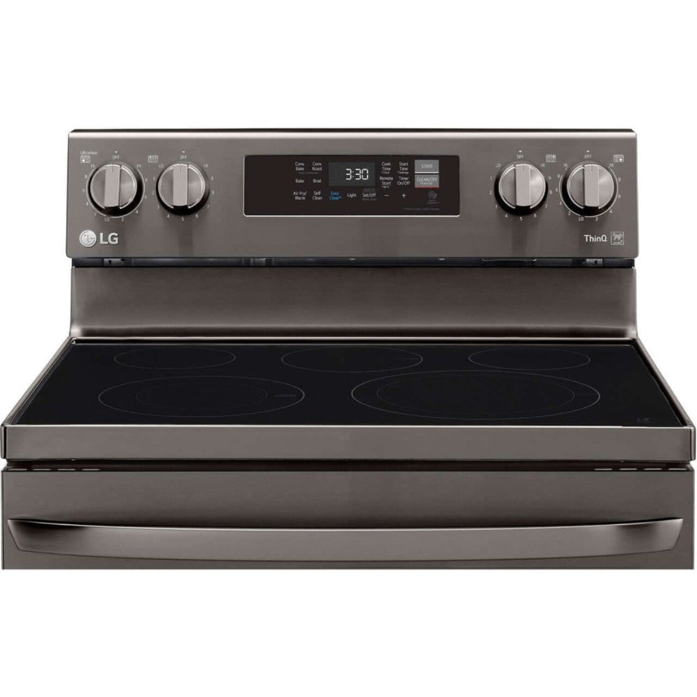 LG 30 in. 6.3-Cu. Ft. Electric Smart Range with EasyClean and AirFry Black Stainless Steel (LREL6323D)