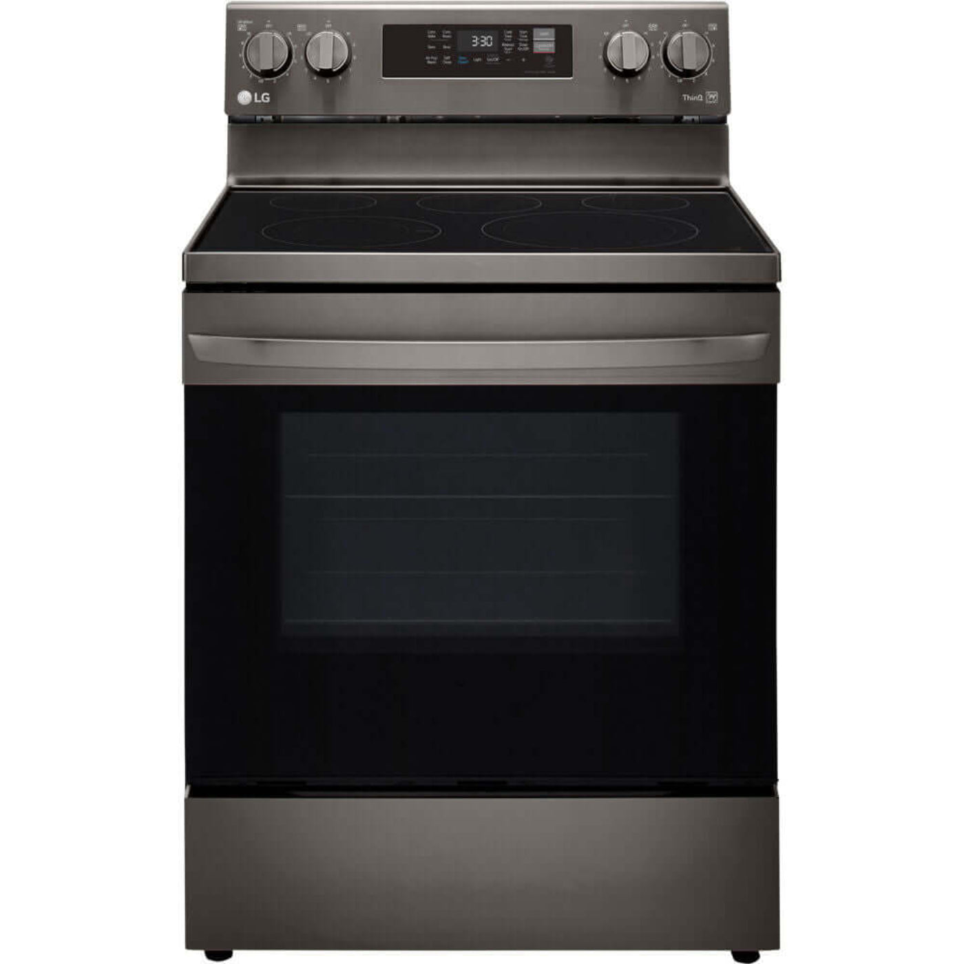 LG 30 in. 6.3-Cu. Ft. Electric Smart Range with EasyClean and AirFry Black Stainless Steel (LREL6323D)