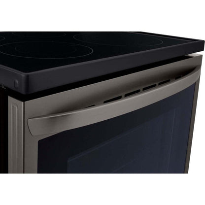 LG 30 in. 6.3-Cu. Ft. Electric Smart Range with InstaView and AirFry, Black Stainless Steel (LREL6325D)