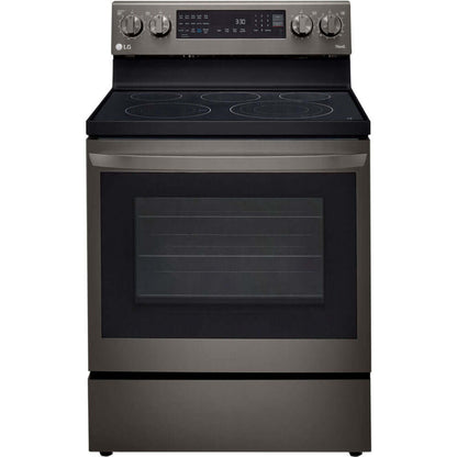 LG 30 in. 6.3-Cu. Ft. Electric Smart Range with InstaView and AirFry, Black Stainless Steel (LREL6325D)