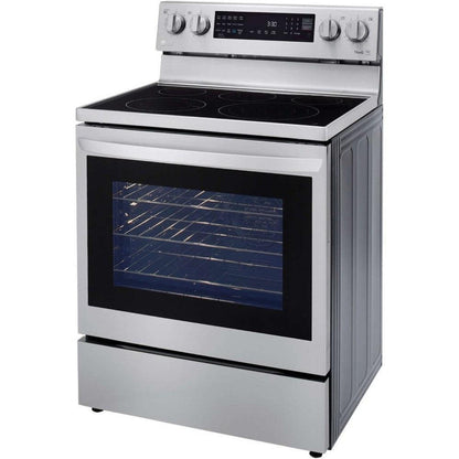 LG 30 in. 6.3-Cu. Ft. Electric Smart Range with InstaView and AirFry, Stainless Steel (LREL6325F)