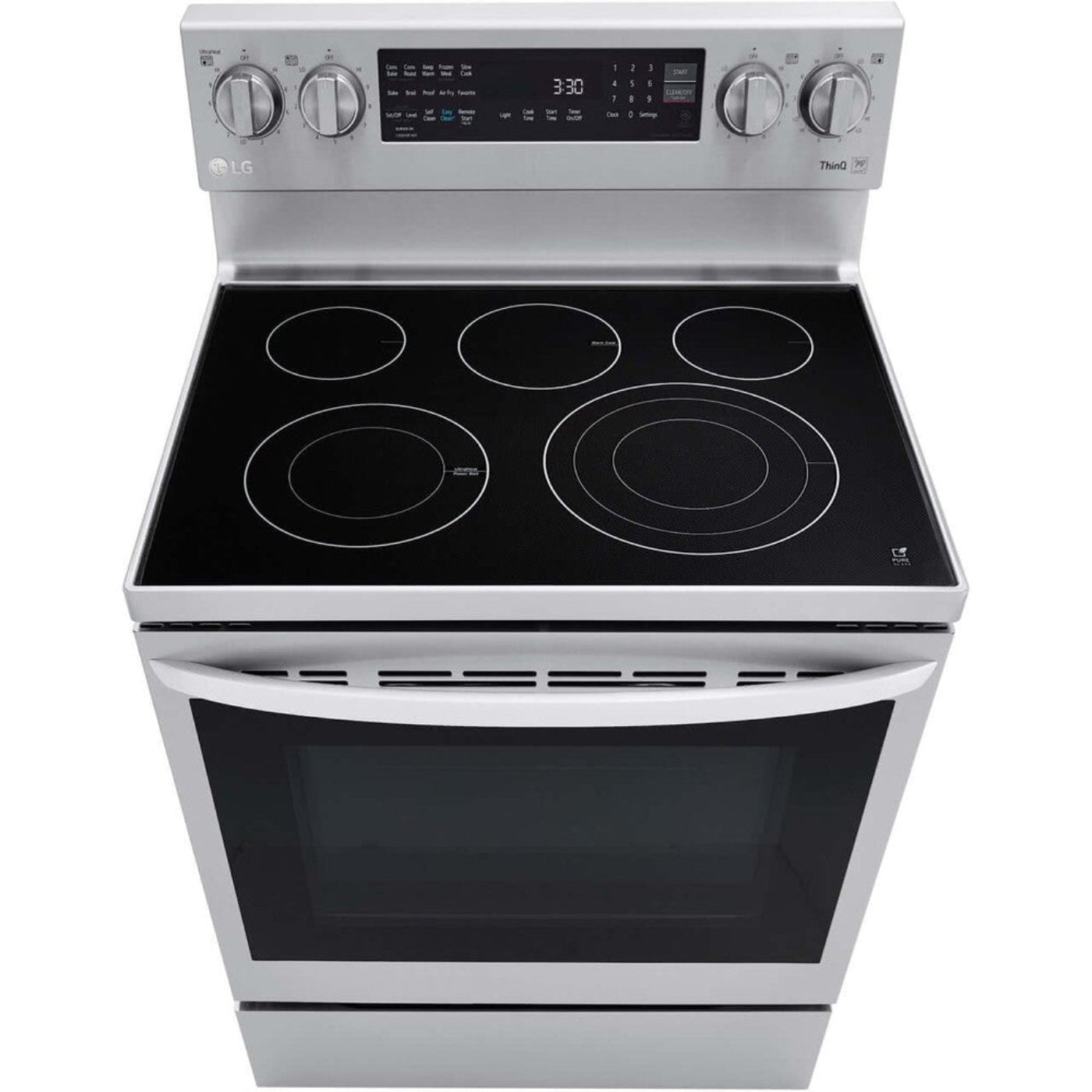 LG 30 in. 6.3-Cu. Ft. Electric Smart Range with InstaView and AirFry, Stainless Steel (LREL6325F)