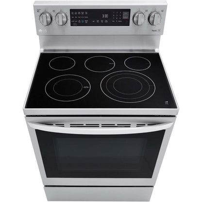 LG 30 in. 6.3-Cu. Ft. Electric Smart Range with InstaView and AirFry, Stainless Steel (LREL6325F)
