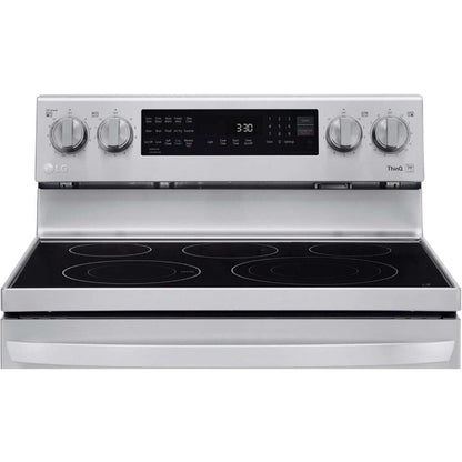 LG 30 in. 6.3-Cu. Ft. Electric Smart Range with InstaView and AirFry, Stainless Steel (LREL6325F)