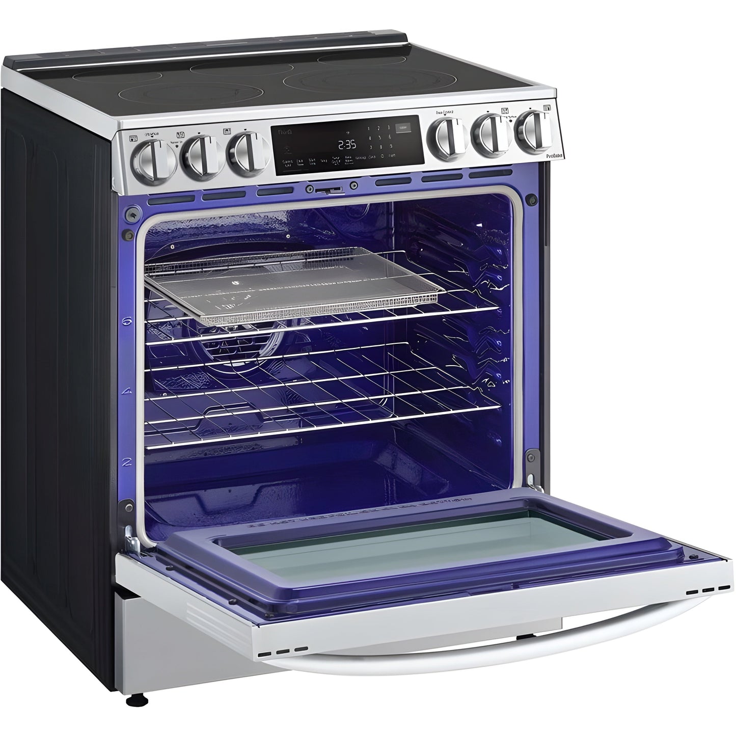 LG 30 in. 6.3-Cu. Ft. Smart Wi-Fi Enabled ProBake Convection InstaView Electric Slide-in Range with Air Fry, Stainless Steel (LSEL6335F)