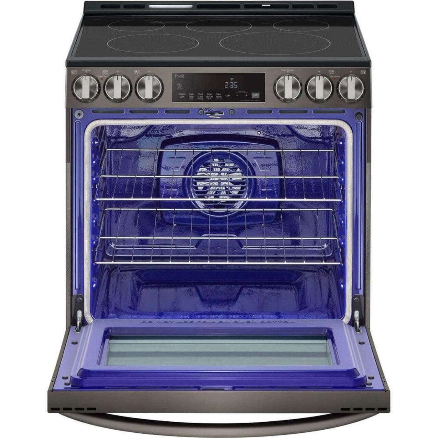 LG 30 in. 6.3-Cu Ft. Smart Wi-Fi Enabled Fan Convection Electric Slide-in Range with Air Fry and EasyClean (LSEL6333D)