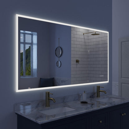 Arpella  Lucent 70 in. x 36 in. Wall Mounted LED Vanity Mirror with Color Changer, Memory Dimmer and Defogger - LEDCM7036