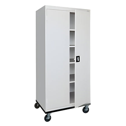 Sandusky Lee Mobile Storage Cabinets - Mobile Storage Cabinet with 4 Adjustable Shelves, Dove Gray, 36" x 24" x 78" - TA4R362472-05