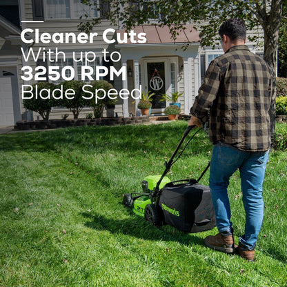 Greenworks 48V (2x24V) 21" Cordless Battery Self-Propelled Lawn Mower w/ Two (2) 5.0Ah USB Batteries & Dual Port Charger - 2532502