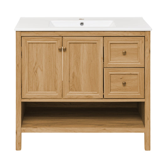 Swiss Madison Château 36" Bathroom Vanity in Natural Oak - SM-BV241 - Backyard Provider