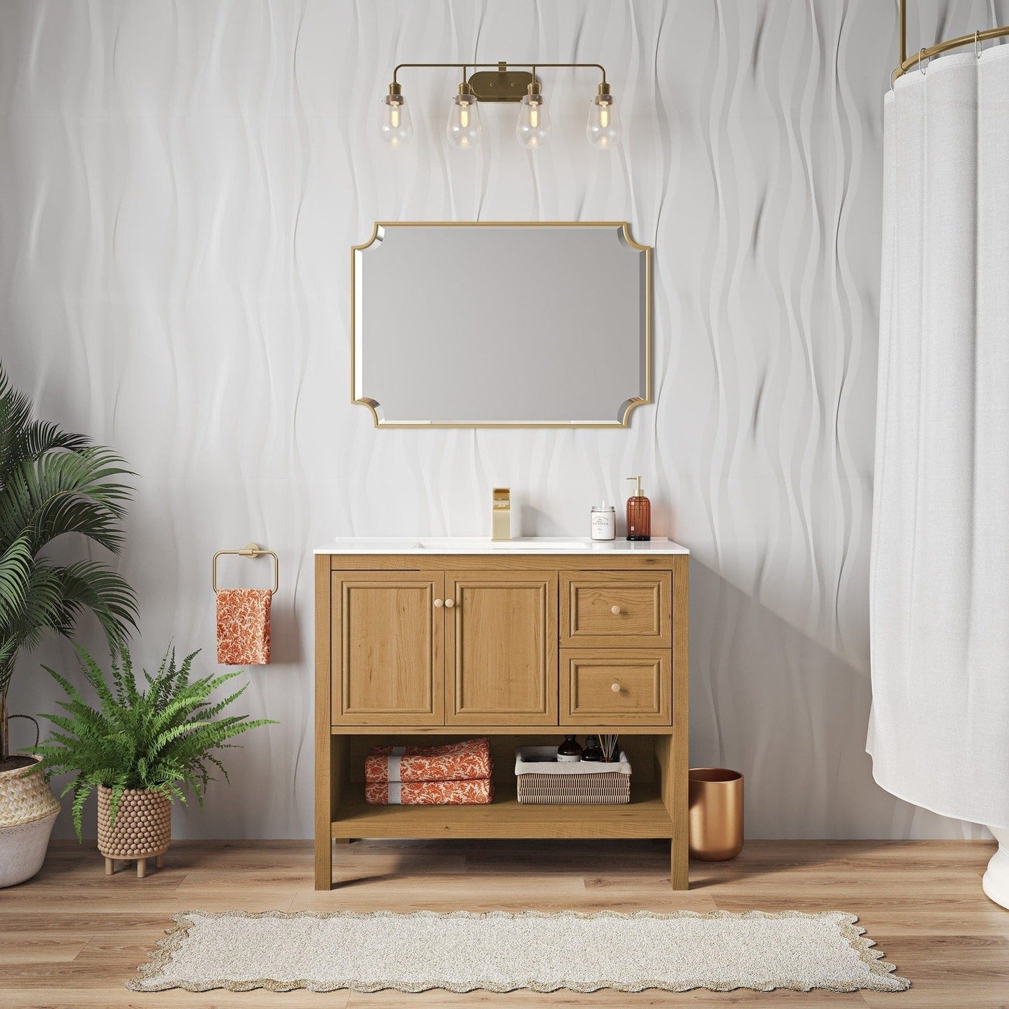 Swiss Madison Château 36" Bathroom Vanity in Natural Oak - SM-BV241 - Backyard Provider