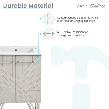 Swiss Madison Annecy 24" Bathroom Vanity in Mayhem Greige - SM-BV256EI - Backyard Provider