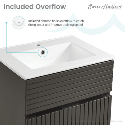 Swiss Madison Bernay 24" Bathroom Vanity in Cedar Grey - SM-BV271CG - Backyard Provider