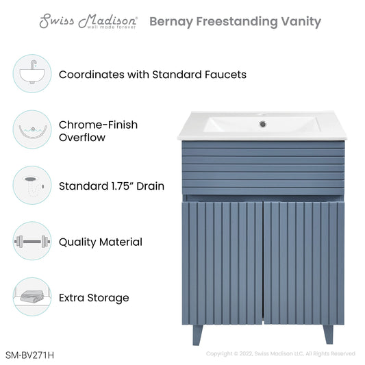 Swiss Madison Bernay 24" Bathroom Vanity in Heather - ﻿﻿SM-BV271H - Backyard Provider