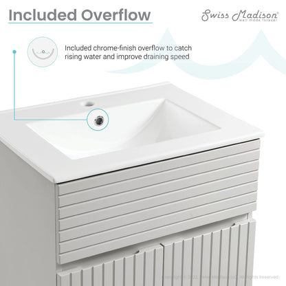 Swiss Madison Bernay 24" Bathroom Vanity in Shell - SM-BV271SH - Backyard Provider