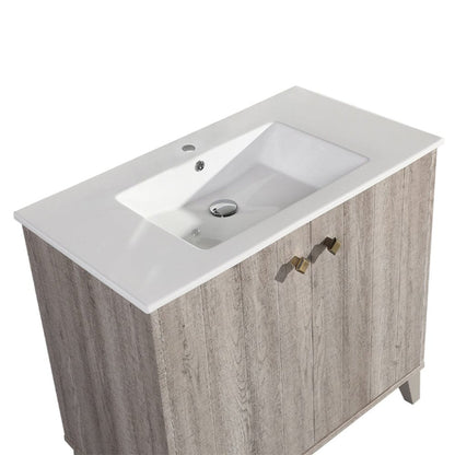Swiss Madison Eclair 36" Bathroom Vanity in Oak - SM-BV343 - Backyard Provider