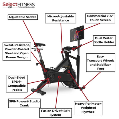 Spinning Spin Bikes Spinning PRO Bike with Studio Connect Console - Spinner Line - 10-027-TPKIT