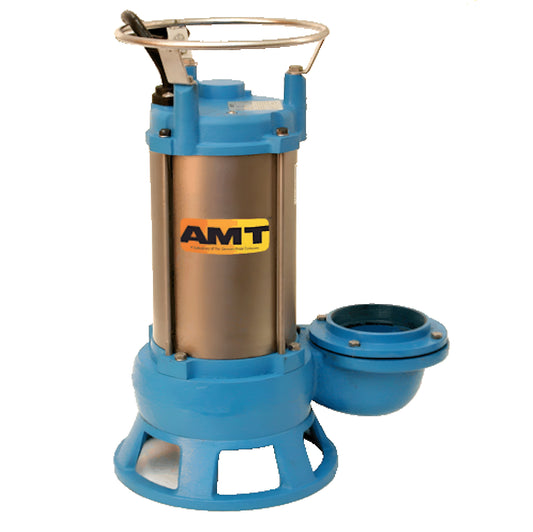 AMT 2" NPT Submersible Shredder Sewage Pump, 130 GPM, 1HP 3 Phase 460 VAC 60 Hz Motor, S/C Seal, Cast Iron /SS - 576B-95