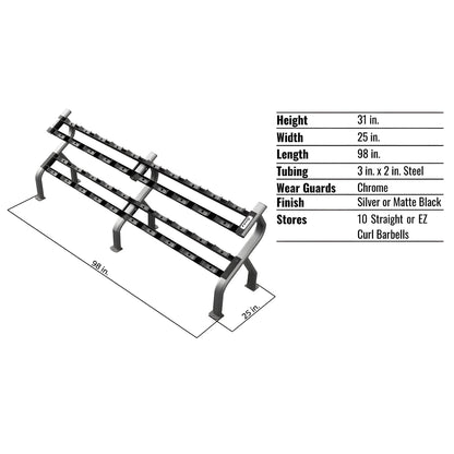 TROY 10-Pair Dumbbell Saddle Rack - DR-10