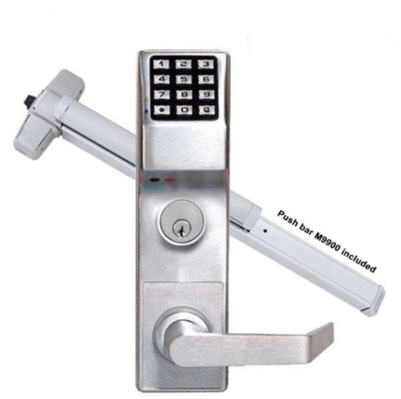 Alarm Lock Trilogy  Keypad Digital Lock w/ Audit Trail - for M9900 Panic Exit Bar - 26D - Satin Chrome - ALL-ETDLS1G/26DM99K