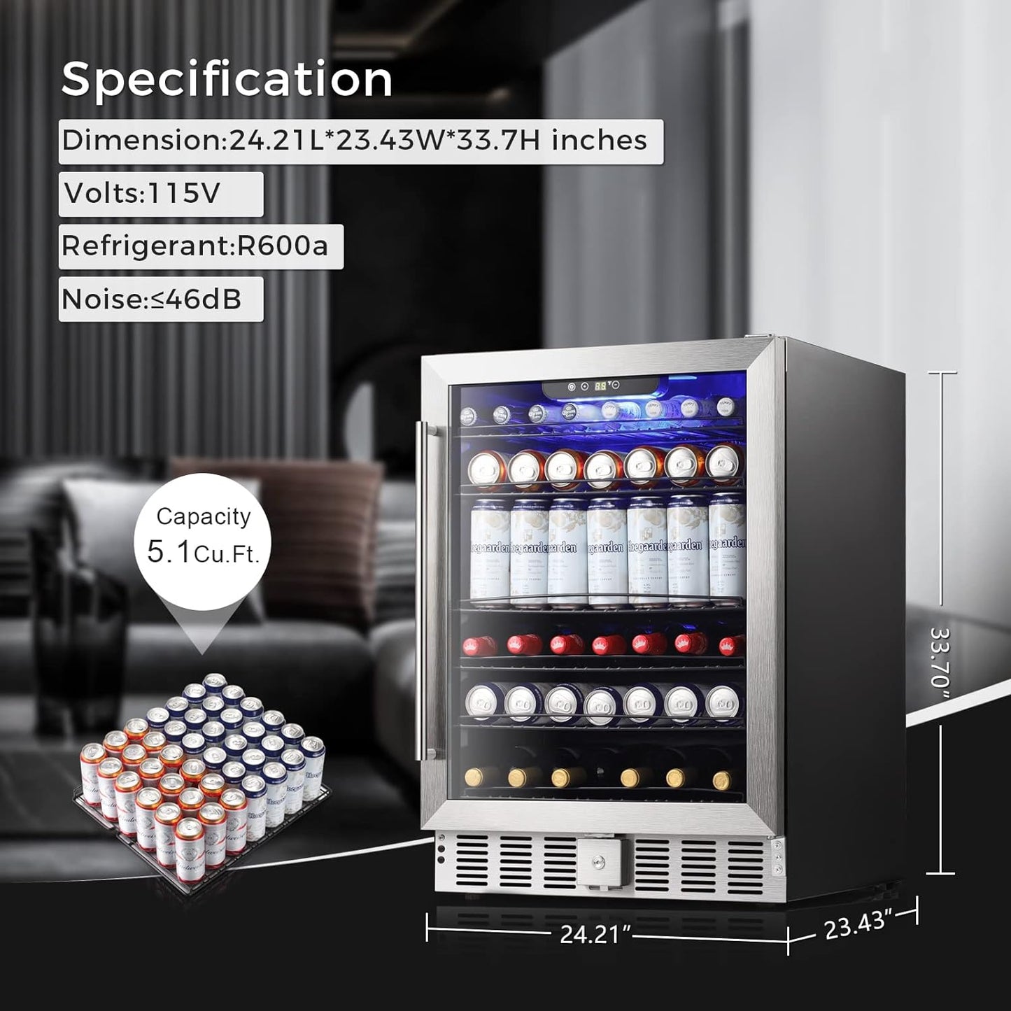 Antarctic Star 5.1 Cu.Ft Beverage Refrigerator - W58145B
