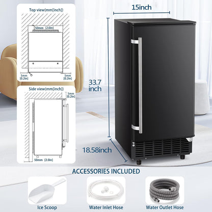 Antarctic Star Ice Maker Ice Scoop Handle Water Inlet Pipe Draining Pipe Quick Connector - Z5836F-black