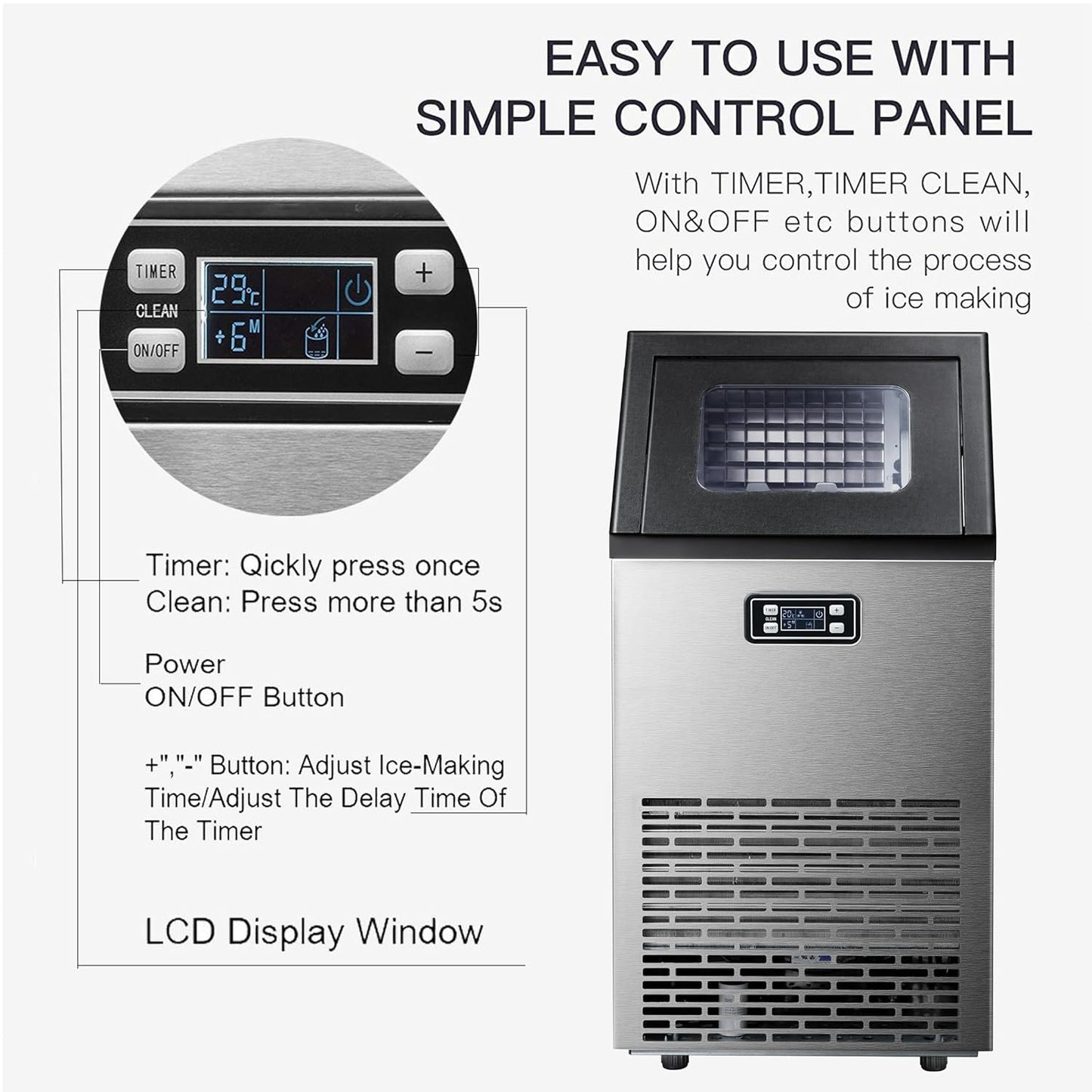 Antarctic Star Commercial Ice Makers Machine Stainless Steel Makers - Z5845AS