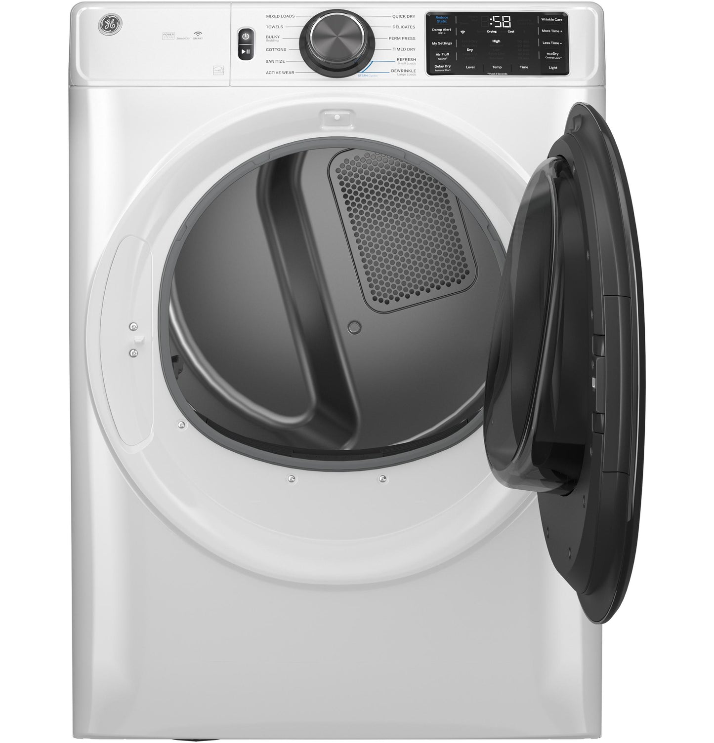 GE APPLIANCES GFD65ESSVWW GE(R) 7.8 cu. ft. Capacity Smart Front Load Electric Dryer with Steam and Sanitize Cycle - GFD65ESSVWW-KT