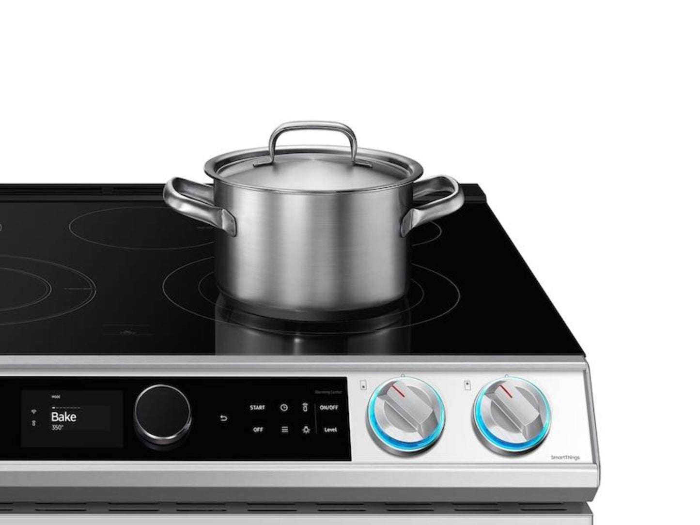 SAMSUNG Bespoke Smart Slide-in Electric Range 6.3 cu. ft. with Smart Dial & Air Fry in White Glass - NE63BB871112AA-KT