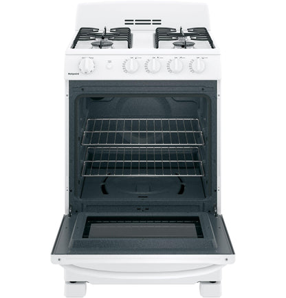 HOTPOINT 24" Front-Control Free-Standing Gas Range with Large Window - RGAS300DMWW-KT
