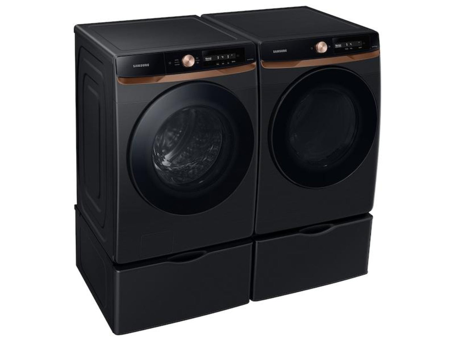 SAMSUNG 7.5 cu. ft. AI Smart Dial Electric Dryer with Super Speed Dry and MultiControl(TM) in Brushed Black - DVE46BG6500VA3-KT