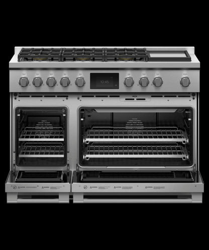 FISHER & PAYKEL RDV3486GDL Dual Fuel Range, 48", 6 Burners with Griddle - RDV3486GDL-KT