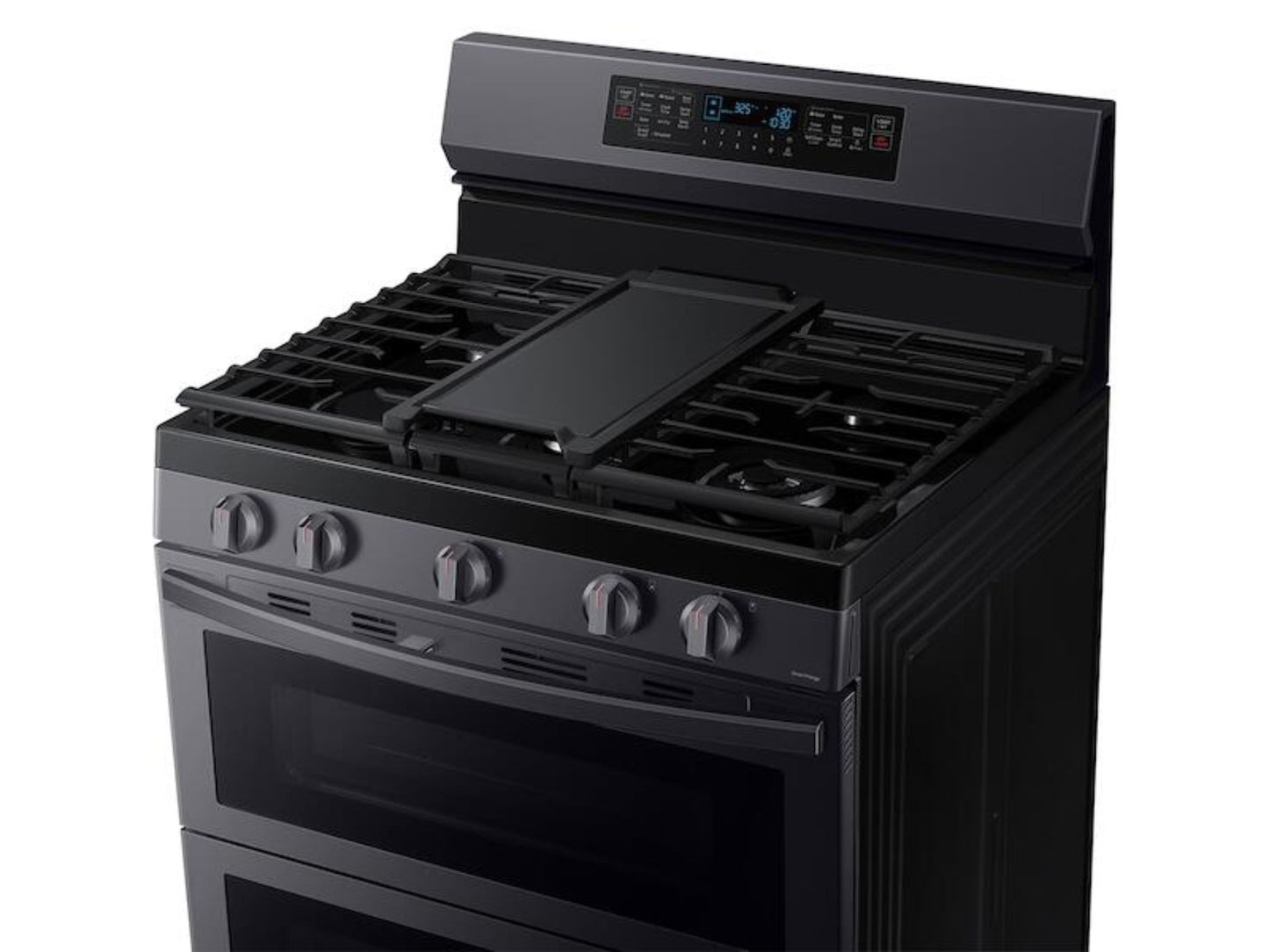 SAMSUNG 6.0 cu. ft. Smart Freestanding Gas Range with Flex Duo(TM) & Air Fry in Black Stainless Steel - NX60A6751SG-KT
