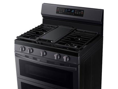 SAMSUNG 6.0 cu. ft. Smart Freestanding Gas Range with Flex Duo(TM) & Air Fry in Black Stainless Steel - NX60A6751SG-KT