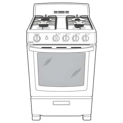 HOTPOINT 24" Front-Control Free-Standing Gas Range with Large Window - RGAS300DMWW-KT
