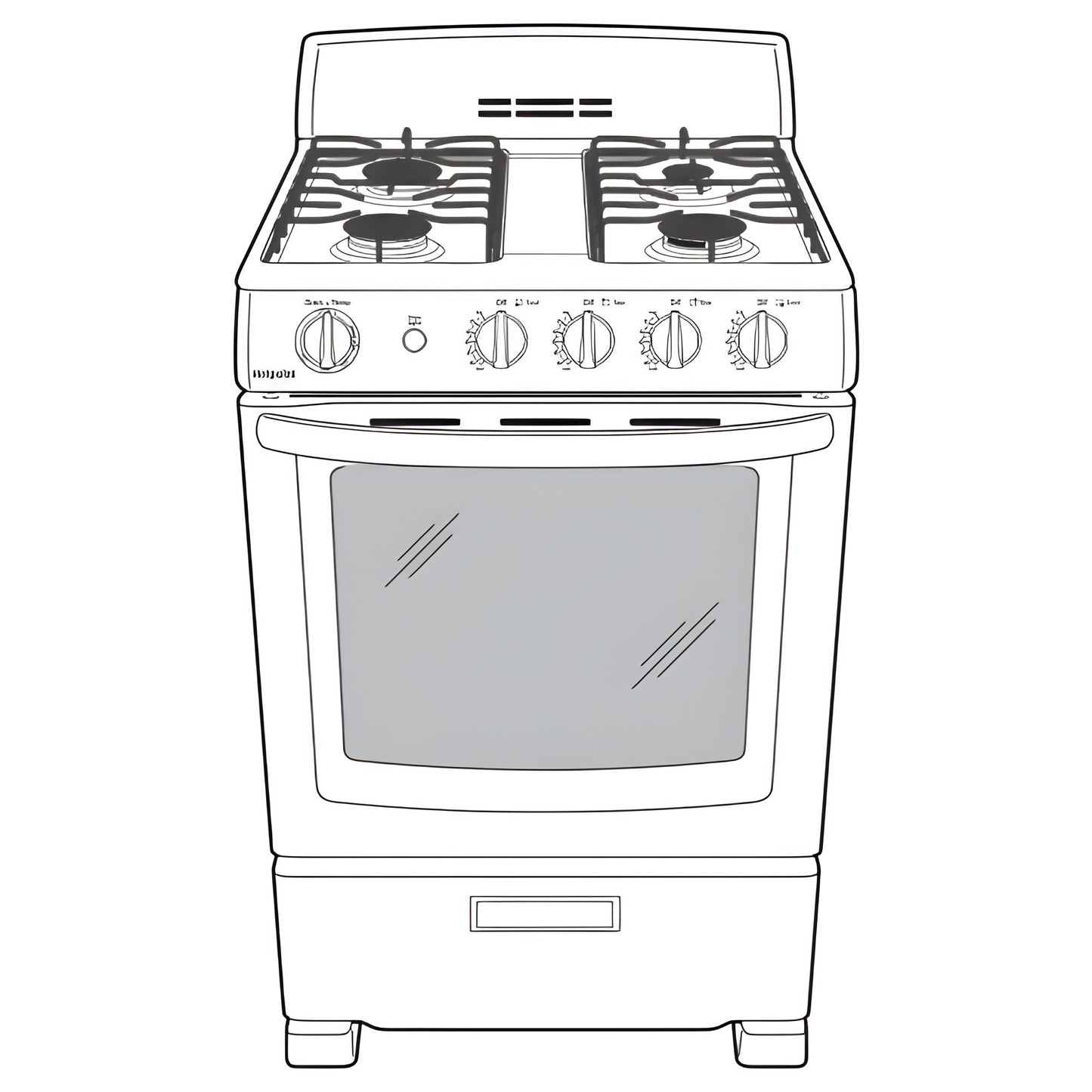 HOTPOINT 24" Front-Control Free-Standing Gas Range with Large Window - RGAS300DMWW-KT