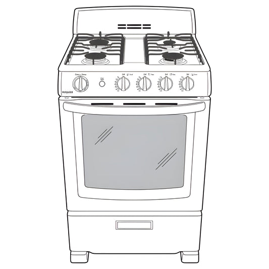 HOTPOINT 24" Front-Control Free-Standing Gas Range with Large Window - RGAS300DMWW-KT