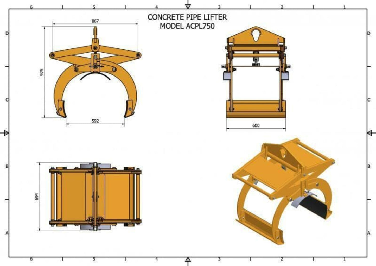 Aardwolf Concrete Pipe Lifter- ACPL750