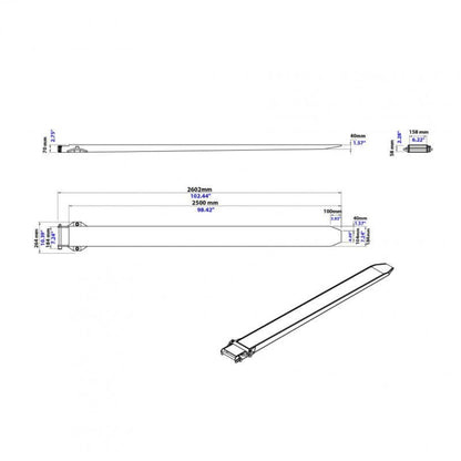 Aardwolf Fork Extensions - Heavy Duty - AFE2500