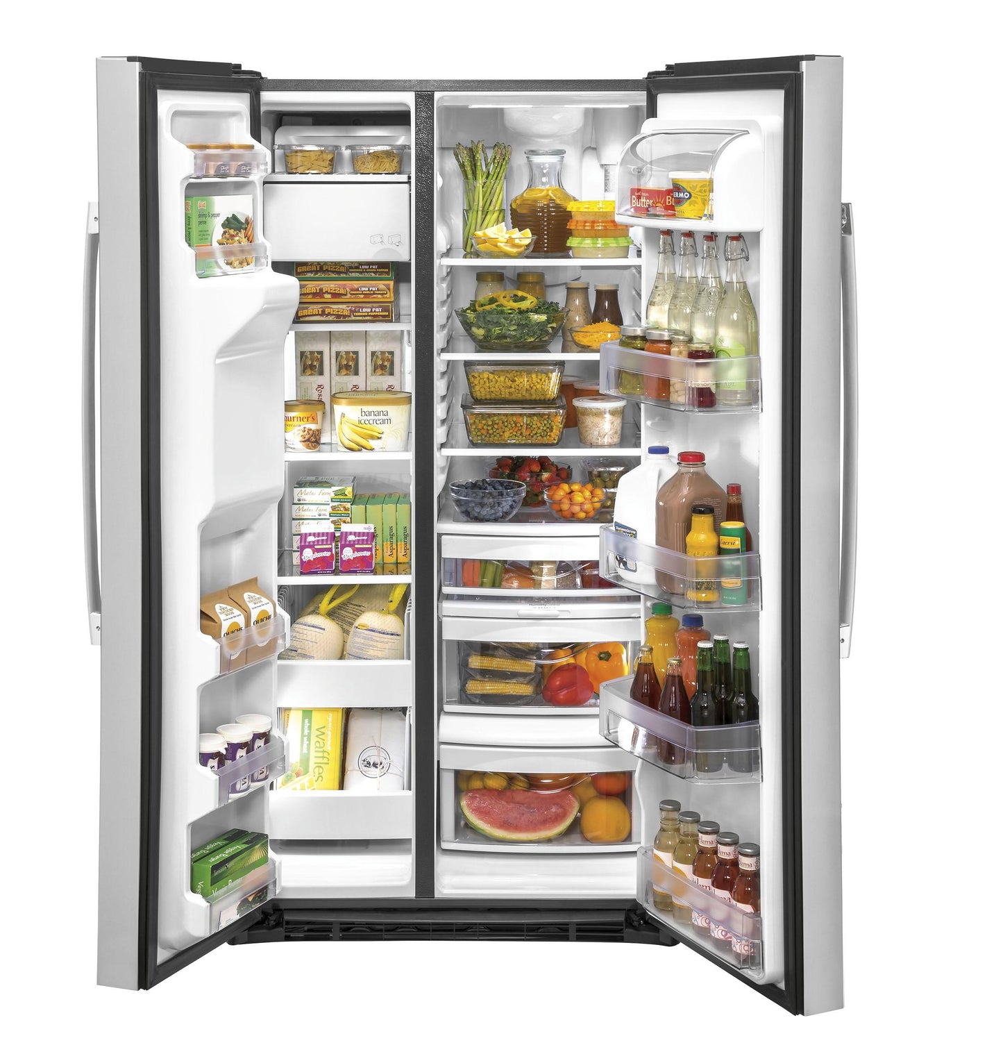 GE APPLIANCES GSS25IYNFS GE® 25.1 Cu. Ft. Fingerprint Resistant Side-By-Side Refrigerator - GSS25IYNFS-KT