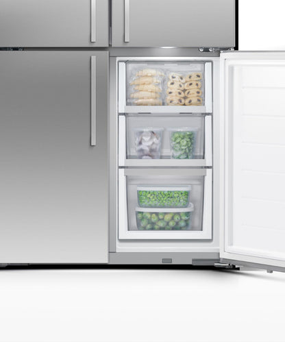 FISHER & PAYKEL RF203QDUVX1 Freestanding Quad Door Refrigerator Freezer, 36", 18.9 cu ft, Ice & Water - RF203QDUVX1-KT