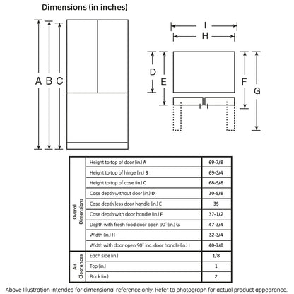 GE APPLIANCES GNE25JGKWW GE® ENERGY STAR® 24.7 Cu. Ft. French-Door Refrigerator -GNE25JGKWW-KT