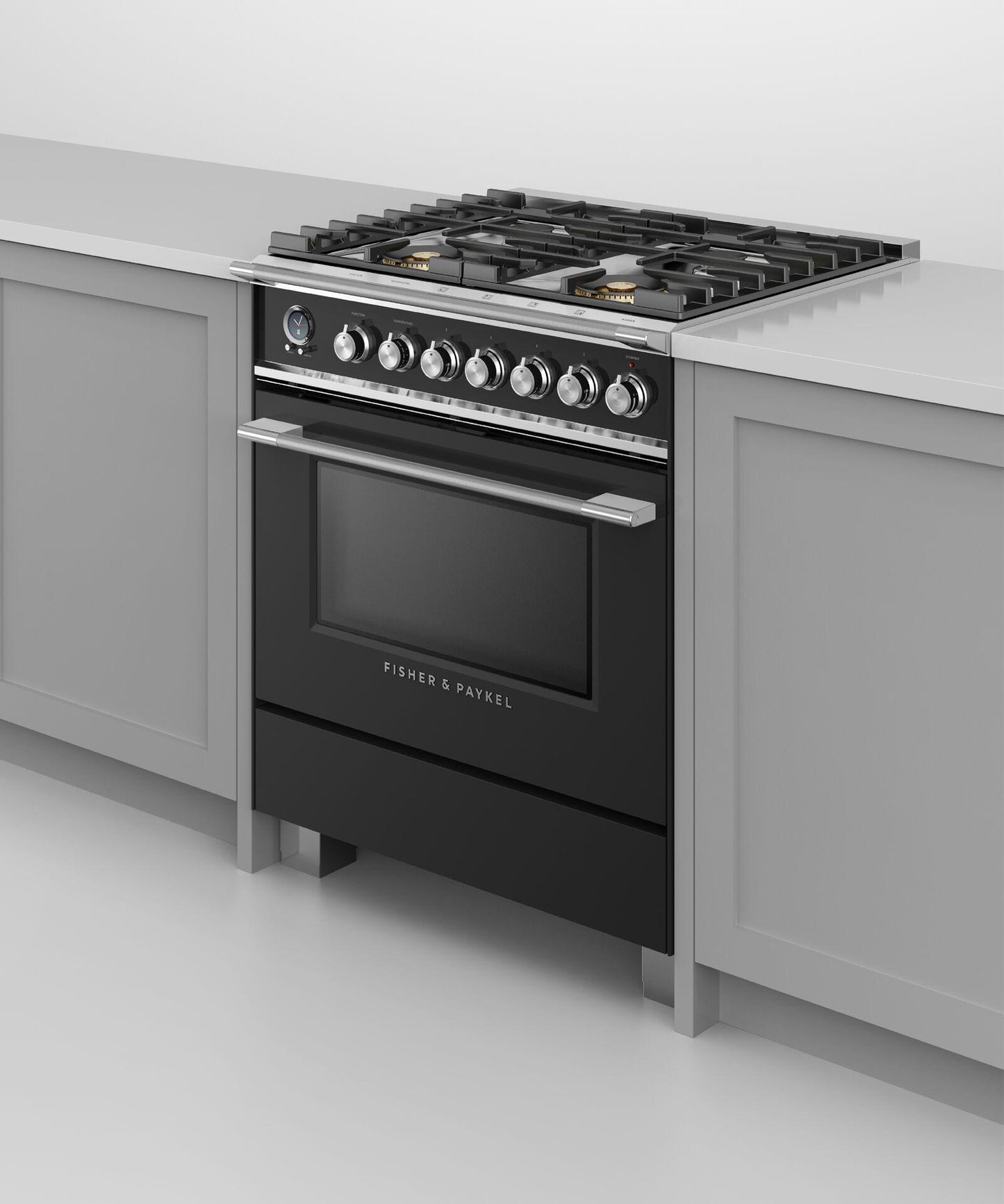 FISHER & PAYKEL OR30SCG6B1 Dual Fuel Range, 30", 4 Burners, Self-cleaning - OR30SCG6B1-KT