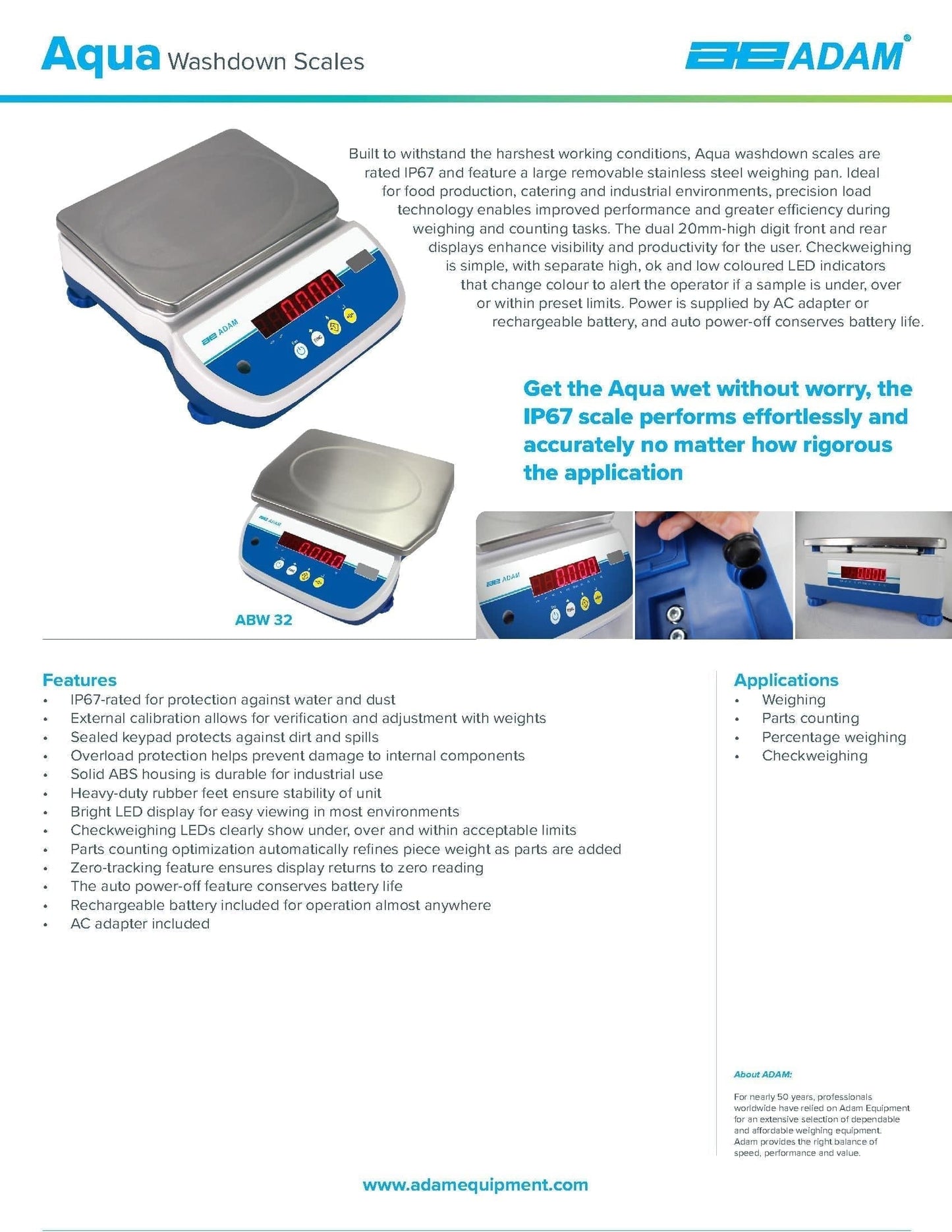 Adam Equipment Aqua Washdown Scales  - AE ABW-4