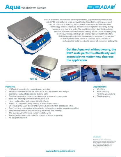 Adam Equipment Aqua Washdown Scales  - AE ABW-4