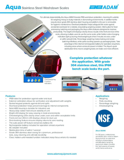 Adam Equipment Aqua Washdown Scales  - AE-ABW-4S