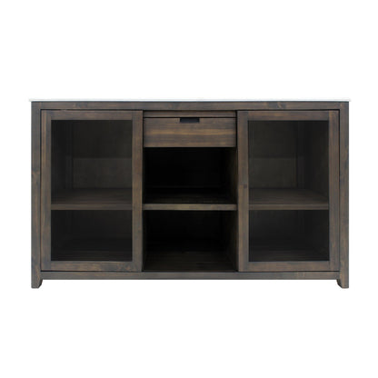 Brama by Vinotemp Wood Wine Credenza, in Brown Mahogany - VT-CREDMOD-BR-W
