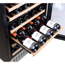 Load image into Gallery viewer, AOBOSI 24 Inch Dual Zone Wine Cooler Holds 46 Bottles - JC-145B
