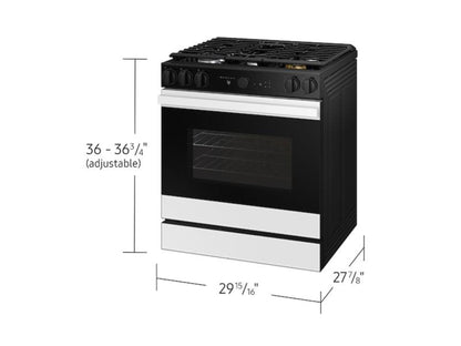 SAMSUNG Bespoke 6.0 cu. ft. Smart Slide-In Gas Range with Air Sous Vide & Air Fry in White Glass - NSG6DB850012-KT